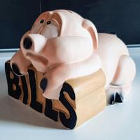 Salvadanaio maialino dipinto - vintage '80/'90