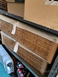 Contenitori sottoletto rattan Romskog