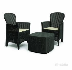 Set 2 poltrone giardino con tavolo (NUOVO)