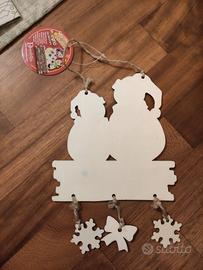 Pupazzo neve legno, kit pittura country