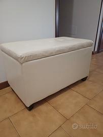 Pouf contenitore Tomasucci similpelle bianco panna