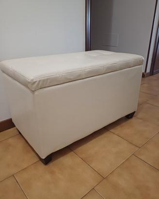 Pouf contenitore Tomasucci similpelle bianco panna