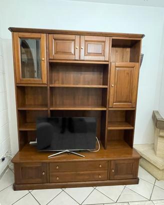 Parete attrezzata in legno massello