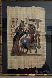 Papiro Egiziano dipinto a mano vintage Tutankhamon