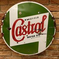 CASTROL 1950 insegna BIFACCIALE tabella ORIGINALE