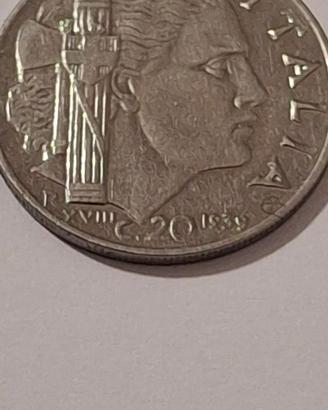 20 centesimi errore di conio 1939