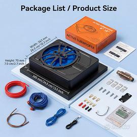 Subwoofer attivo per Auto 1000W 10 Pollici