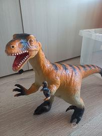 branchiosauro e velociraptor gomma morbida 