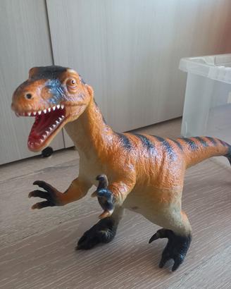 branchiosauro e velociraptor gomma morbida 