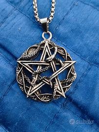 pendente acciaio con catena stella 