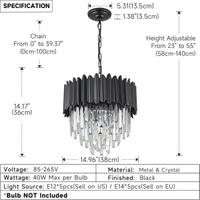 Lampadario in cristallo nero