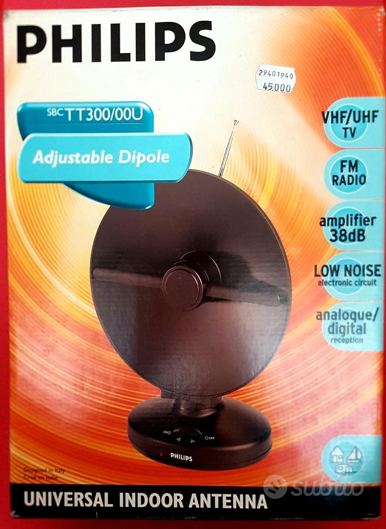Antenna TV Interna Amplificata AT55 USB Nero - Potente E Regolabile