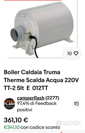 Boiler Caldaia Truma Therme Scalda Acqua 220V TT-2