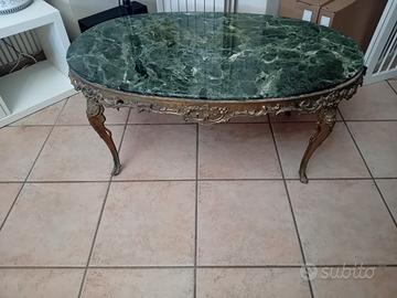 tavolino marmo e ottone