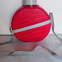 Borraccia Vintage anni '80 Rossa Rotonda con Traco