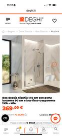 CABINA DOCCIA IN VETRO TEMPERATO 140cm estensibili