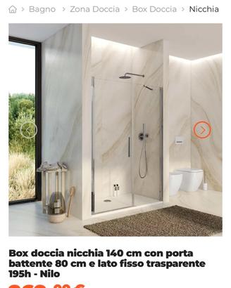 CABINA DOCCIA IN VETRO TEMPERATO 140cm estensibili