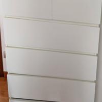
2Cassettiere malm con 6cassetti,bianco,80x123 cm