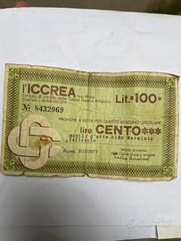 Assegno circolare 100 lire 1977