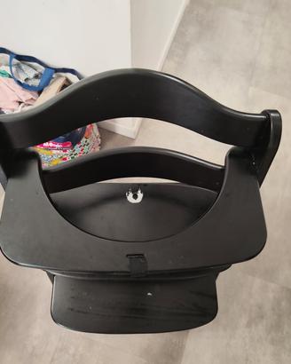 hauck Seggiolone Pappa in Legno Alpha+ nero