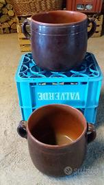 Contenitori in terracotta smaltata vintage