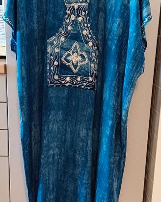Caftano Azzurro Marocco Etnico. Donna e Uomo. Tg.U