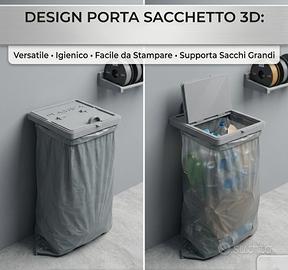 Supporto a muro per pattumiera