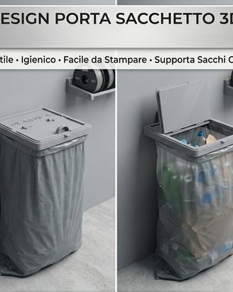 Supporto a muro per pattumiera