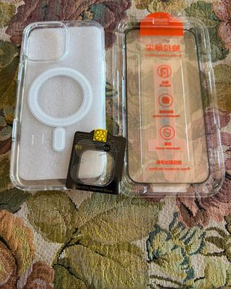 Cover,vetro e proteggicamera x iphone 16 pro max