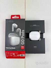 SBS Go Pods TWS Bluetooth Semi In-Ear Touch Bianco