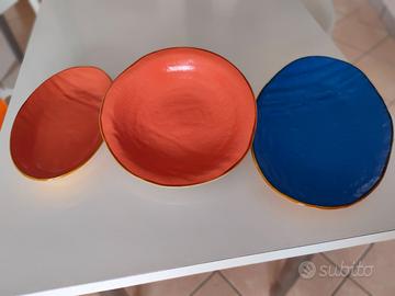 Servizio Piatti rustici colorati in gres porcellan