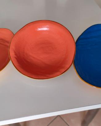 Servizio Piatti rustici colorati in gres porcellan