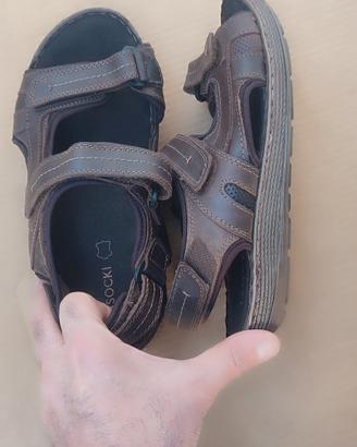 Sandali trekking in pelle regolabili