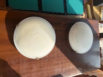 2 plafoniere in vetro satinato