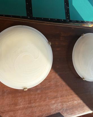 2 plafoniere in vetro satinato