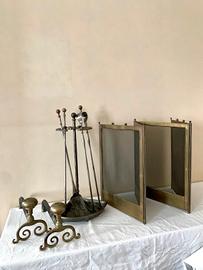 Set attrezzi da camino antichi