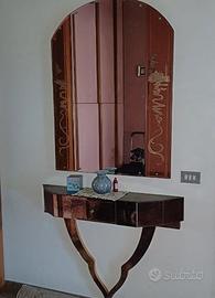 specchiera e consoll in cristallo