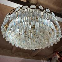 Lampadario a Gocce in Cristallo Vintage