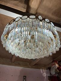 Lampadario a Gocce in Cristallo Vintage