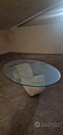 TAVOLINO IN PIETRA LECCESE E IN CRISTALLO 