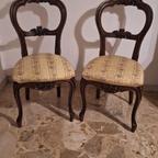 4 Sedie Antiche/Vintage in Legno Scuro Intagliato,