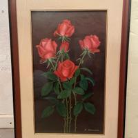 Rose Rosse - Elegante opera floreale vintage
