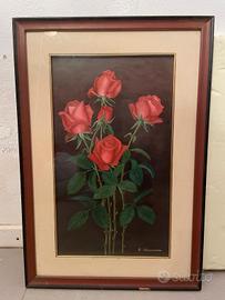 Rose Rosse - Elegante opera floreale vintage