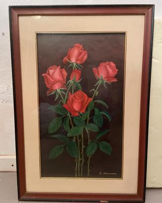 Rose Rosse - Elegante opera floreale vintage