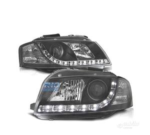 FARI AUDI A3 8P LUCE DIURNA REALE FONDO NERO