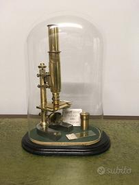 Antico e raro microscopio in ottone Leitz c. 1881