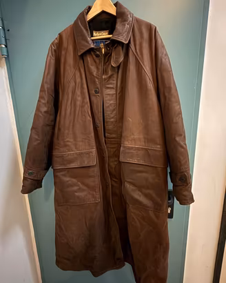 Cappotto lungo Marlboro Classics vera pelle tg 52