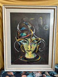 Pittura astratta di ritratto,donna modernista