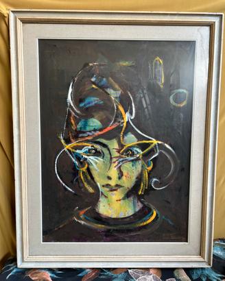 Pittura astratta di ritratto,donna modernista