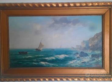 Dipinto olio su tela – J. Cayla 1894 – Marina orig